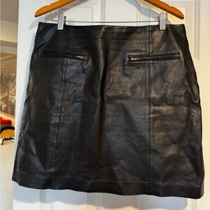 Real Leather Ann Taylor Classic Black Real Leather Skirt size 12